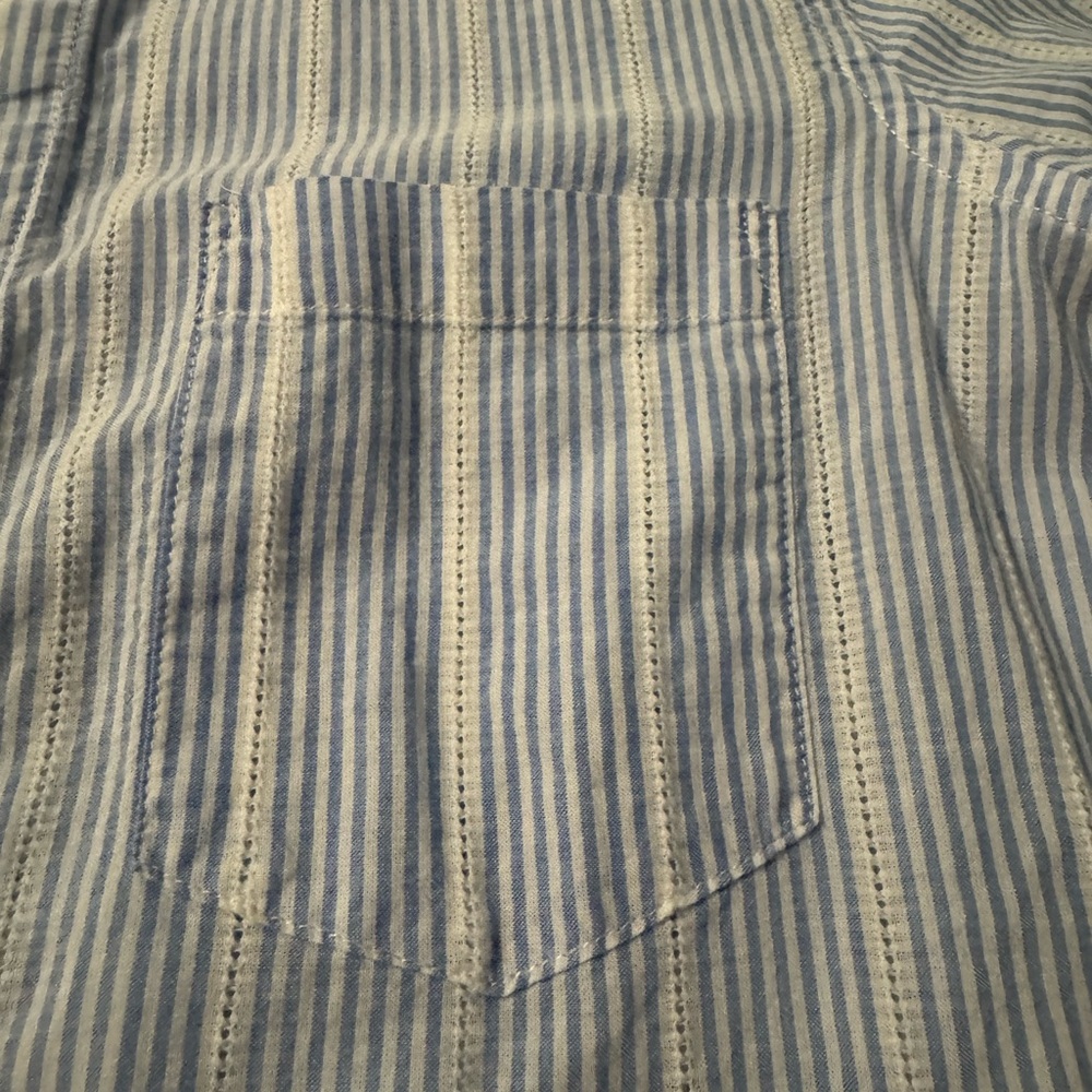 GAP Blue and White Striped Button Down Shirt
